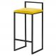 Banqueta Decorativa Jasmine Base Preto Suede Amarelo G41 - Gran Belo