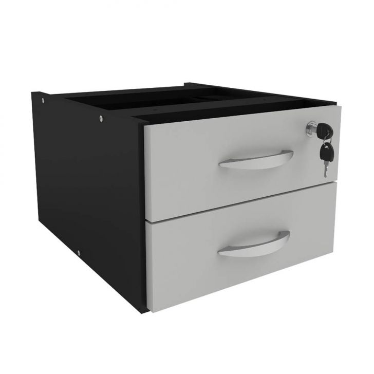 Gaveteiro New City 2 GV Preto e Cinza