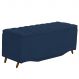 Recamier Calçadeira Baú Belize Casal King 195cm Veludo Azul Marinho - Montanaris Decor