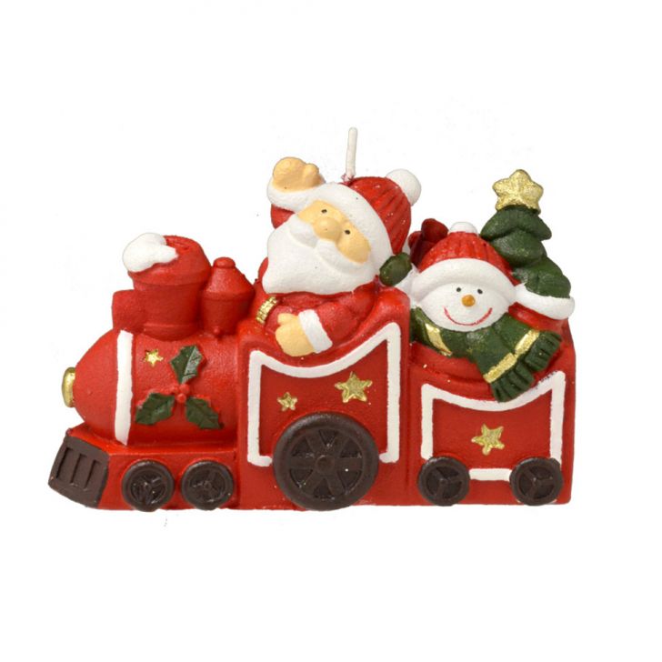 Vela Trem de Natal Vermelha