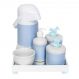 Kit Higiene Espelho Completo Porcelanas, Garrafa e Capa Cavalinho Azul Quarto Bebê Menino