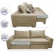 Sofá Retrátil e Reclinável 2,12m com Molas Ensacadas Cama Inbox Supreme Tecido Suede Velusoft Bege