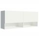 Armário Aéreo 120 cm 2 Portas 2 Nichos Branco para Área de Serviço Madesa