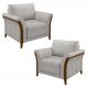 Kit 2 Poltronas Decorativas Sala de Estar 102cm Pés Madeira Roya M22 Veludo Cinza - Mpozenato