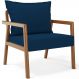 Poltrona Decorativa Para Sala de Estar e Living Alícia L02 Suede Azul Marinho - Lyam Decor