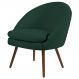 Poltrona Decorativa Sala de Estar Pés Palito Rafa C-117 Linho Tressê Verde - Domi