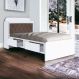 Cama Tamires Branco Com Capitonê Nogal E Colchão