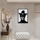 Quadro Butterfly Woman Tinta 86x60 Caixa Preto