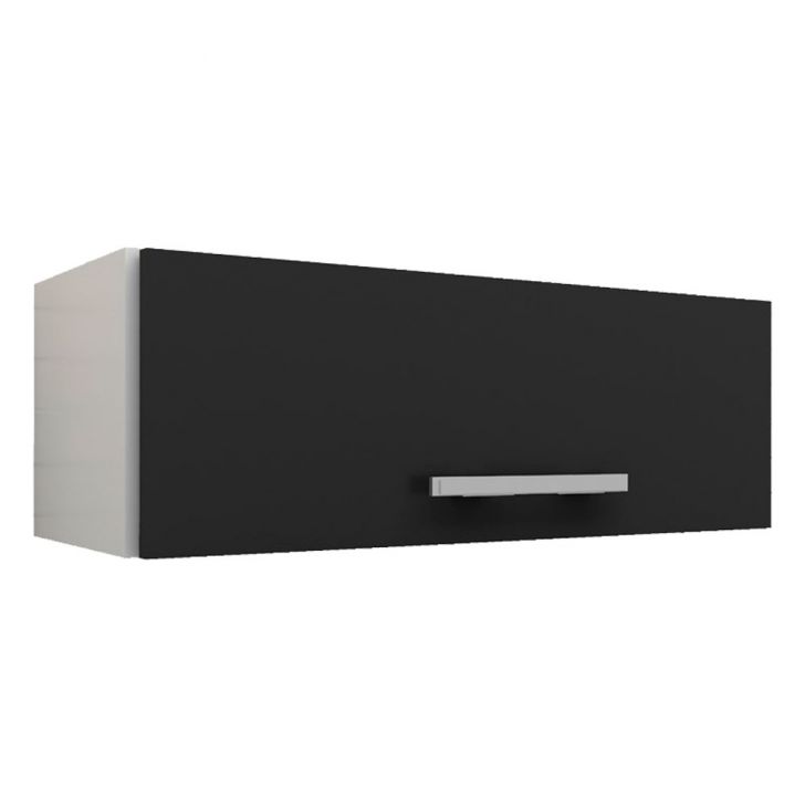 Armário Aéreo 01 Porta Milão Branco e Preto - D'Rossi