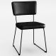 Cadeira Decorativa Estofada Para Sala De Jantar Base Em Aço Allana L02 Couríssimo Preto - Lyam Decor