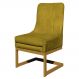 Cadeira Decorativa Valentina Base Dourada Veludo Amarelo - Montanaris Decor
