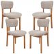 Kit 04 Cadeiras Para Sala de Jantar Cozinha Living Estofada Dara L02 Bouclê Creme - Lyam Decor