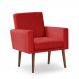Poltrona Decorativa Nina Suede Vermelho - Inova Decor