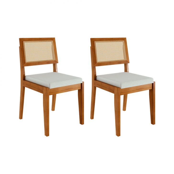 Conjunto com 2 Cadeiras Rainha Polipropileno Cru e Natural