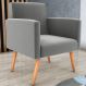 Poltrona para Decoração Belém Suede Cinza
