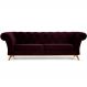 Sofá 4 Lugares Para Sala de Estar Império 260 cm D02 Veludo Roxo Grape B-292 - Lyam Decor