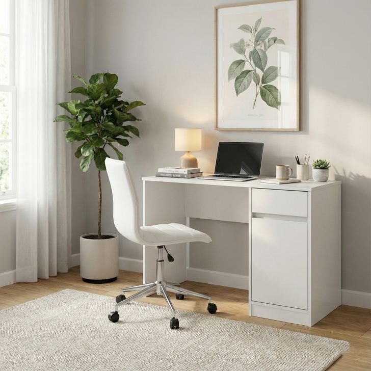 Escrivaninha Morada 1 PT 1 GV Branca
