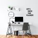 Frase de Parede Dev Let's Hack The Planet 80x71 Preto