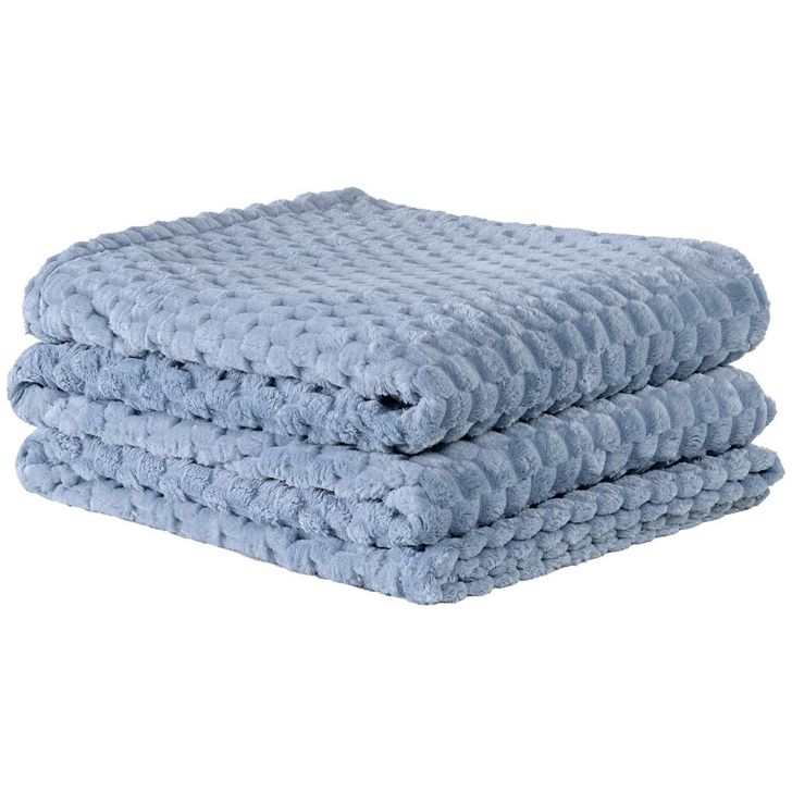 Cobertor Queen Marshmallow Manta Flannel Ultrasoft - Mirtilo Azul