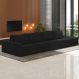 Sofá Ilha Modulado Milos 392cm Puff Lateral Veludo Cinza Escuro G33 - Gran Belo