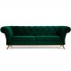 Sofá 3 Lugares Para Sala de Estar Império 230 cm D02 Veludo Verde Musgo C-303 - Lyam Decor