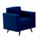 Poltrona Vitrola Suede Azul