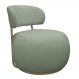 Poltrona Decorativa Greta Base Giratória Ouro Fosco Bouclé Verde Claro - Nexta Casa