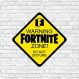 Placa Decorativa Gamer Fortnite Zone- Pequeno 20x20cm