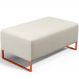 Puff Decorativo Sala De Estar Cléo 90cm Base De Ferro Cobre W01 Linho Champagne - Lyam Decor