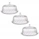 Kit 3 Porta Bolos Tortas Doces 25cm Transparente Glassy com Cúpula Crippa Hotel Padaria