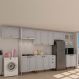 Cozinha Compacta Iluminata 14 Portas 3 Fendi e Branco
