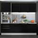 Cozinha Completa Madesa Lux com Armário e Balcão 7 Portas 3 Gavetas - Branco/Preto