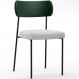 Cadeira Decorativa Estofada Sala De Jantar Melina L02 Facto Verde Musgo Bouclê Cinza - Lyam Decor