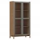 Cristaleira 190cm 2 Portas Barcelona - Oak e Ferrolack