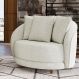 Poltrona Decorativa Base Fixa Galáxia com Almofadas Boucle Off White G45 - Gran Belo