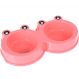 Comedouro Duplo Funny Cães e Gatos 27x15x4cm Rosa