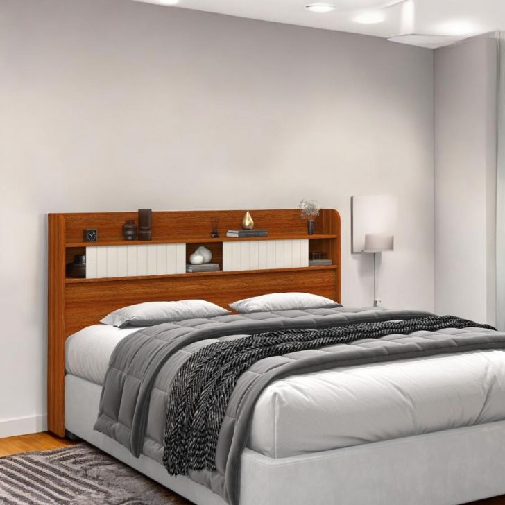 Cabeceira Com Prateleiras Dubai Casal Cinamomo E Off