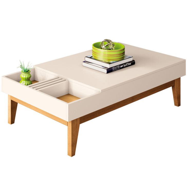 Mesa De Centro Para Sala De Estar Nala B01 Off White Cinamomo - Lyam Decor