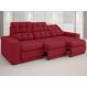 Sofá Jobim 2,30m Assento Retrátil e Reclinável Velosuede Vermelho - NETSOFAS