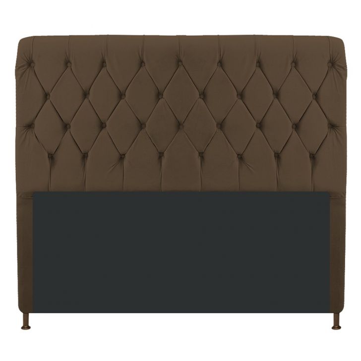 Cabeceira Estofada Cristal 160 cm Queen Size Com Capitonê Suede Marrom - Amarena Móveis