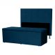 Kit Cabeceira e Calçadeira Baú Casal 1,40m Roma Suede Azul Marinho Dal Poz Estofados