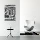 Quadro Boho Zebrado 86x60 Filete Branco