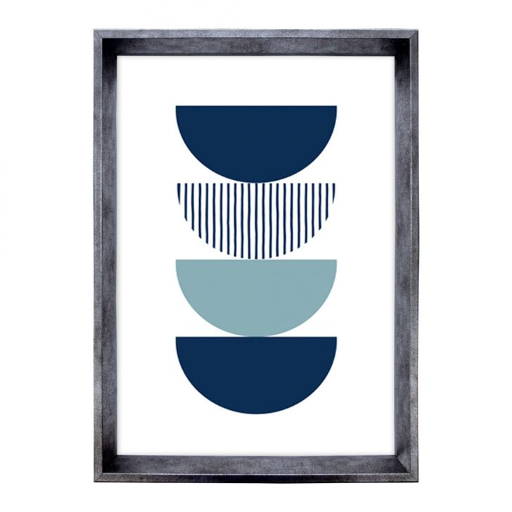 Quadro Abstrato Geométricos II com Vidro Colorido 60x90 cm