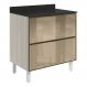 Balcao Com Tampo 2 Gavetoes Vidro 80 cm MDF Kali 16412 Bianco Toq Nicioli