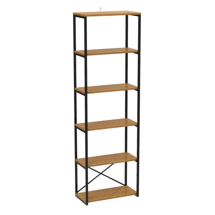 Estante Industrial Stanford Amêndoa e Preta 60 cm