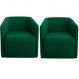 Kit 2 Poltronas para Sala e Escritório Base Giratória Blue Linho Verde