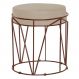 Puff Decorativo Sala de Estar Base Bronze Chloe Veludo Bege G41 - Gran Belo