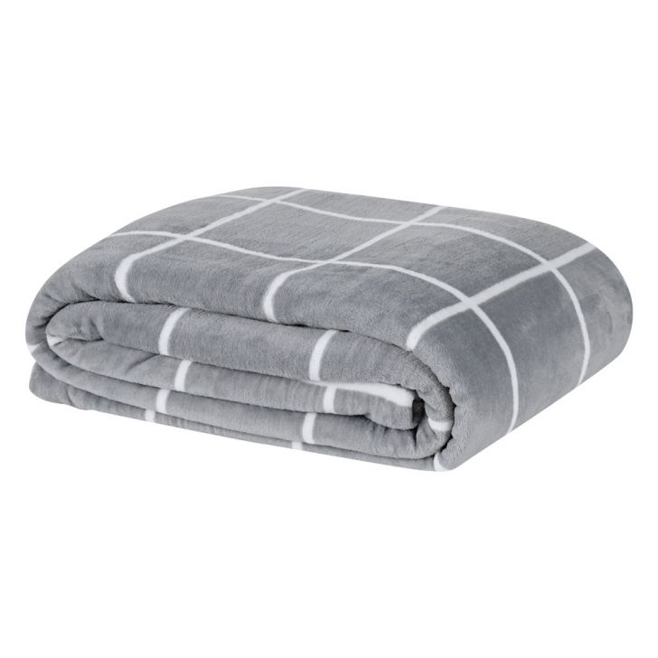 Manta Queen Austin Flannel Microfibra 1 Peça - Cinza