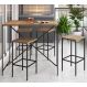 Conjunto Mesa De Jantar 100x60 Com Banquetas Steel Quadra 27848 Vermont Preto Fosco Artesano