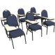 Kit com 6 Cadeiras Universitária para Auditórios Linha Hotel Azul